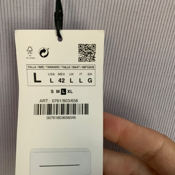 Zara lavender sleeveless‎ ribbed stretch  top. NWT - Picture 2 of 4